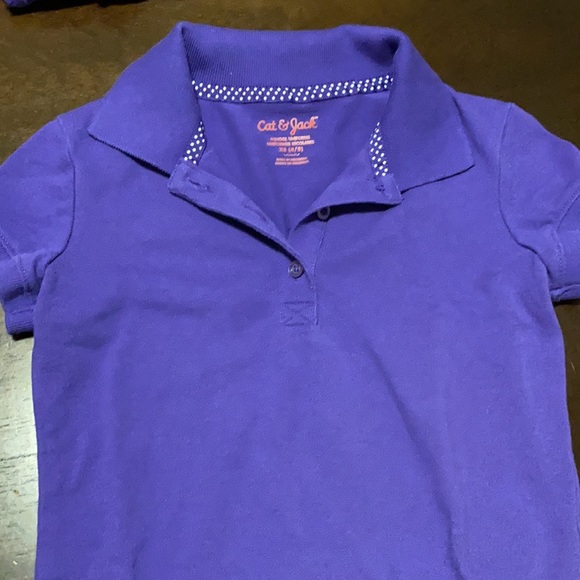 2 Cat & Jack Purple Girl Polos - Picture 2 of 3